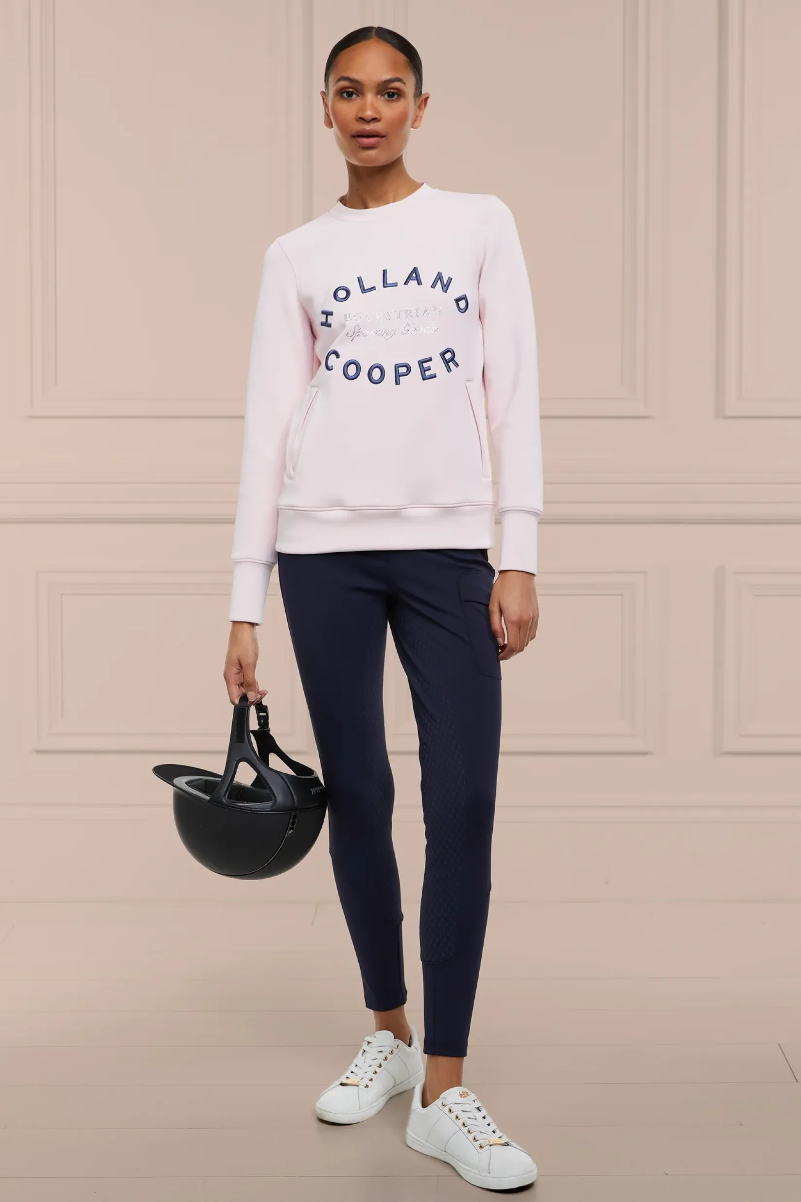 Holland Cooper Shop By Product|Equestrian Casualwear-Crystal Crew Neck Sweat Blush