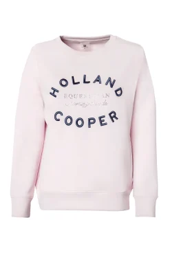 Holland Cooper Shop By Product|Equestrian Casualwear-Crystal Crew Neck Sweat Blush