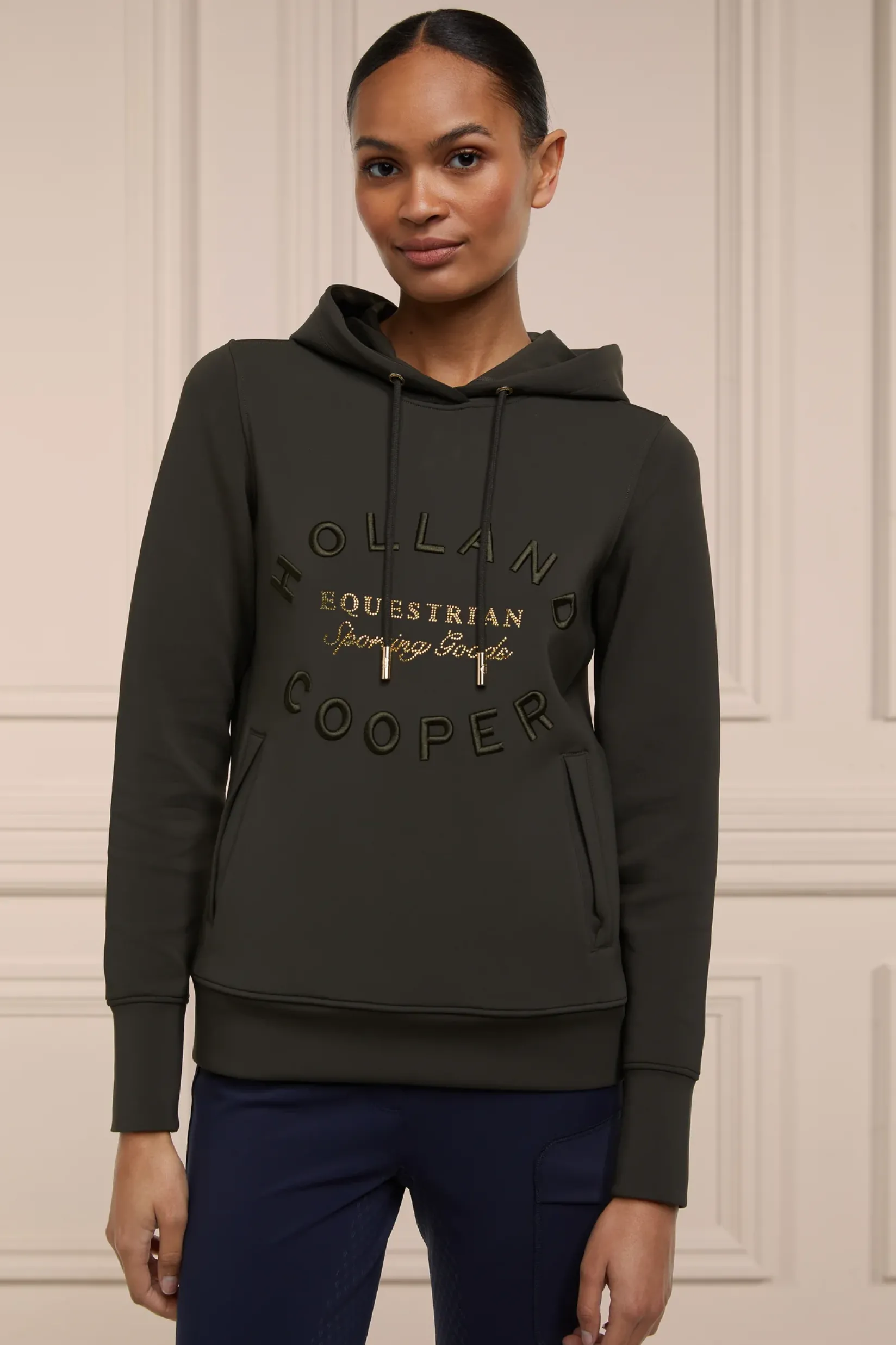 Holland Cooper Hoodies|Shop By Product-Crystal Hoodie Heritage Khaki