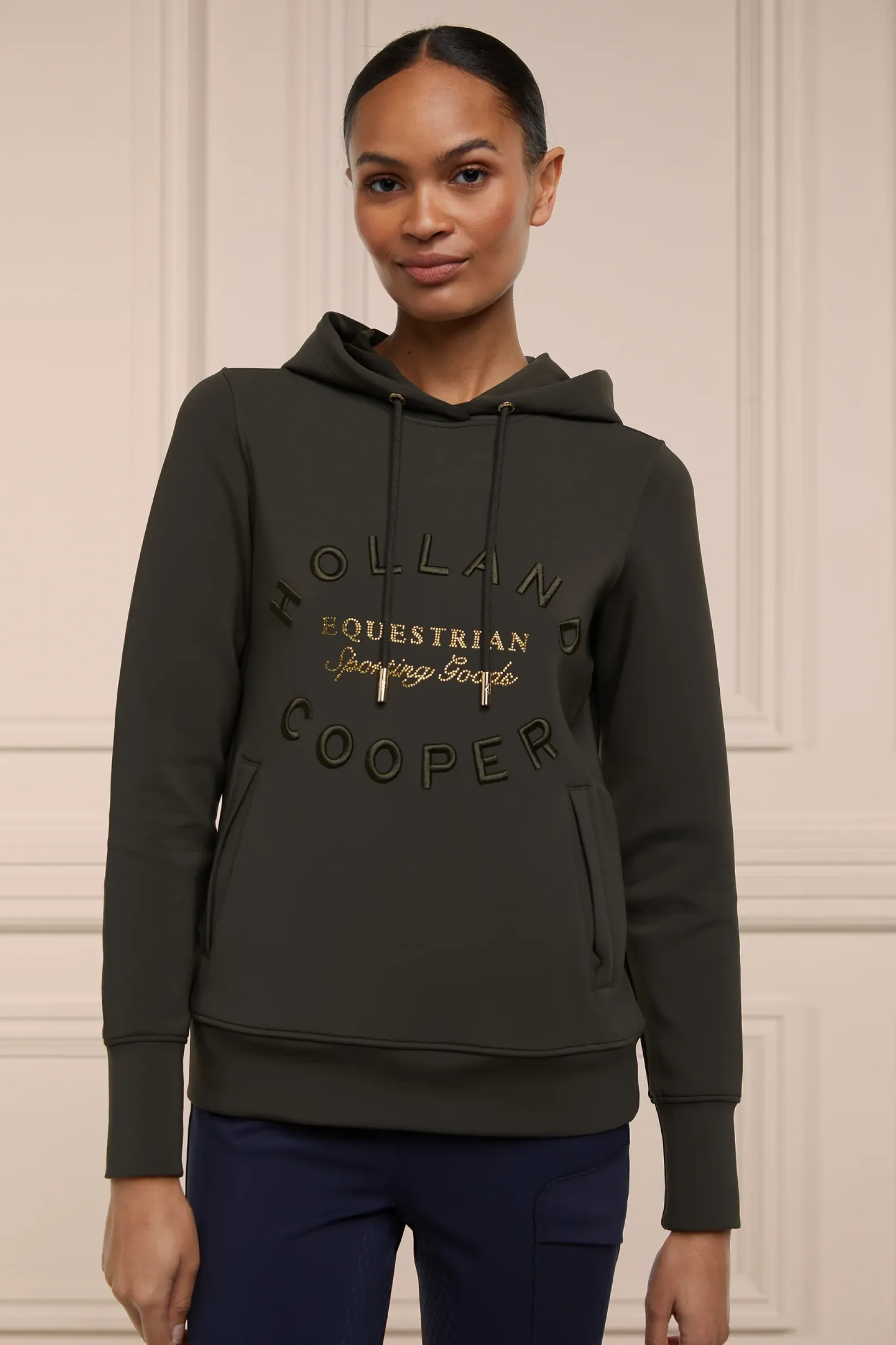 Holland Cooper Hoodies|Shop By Product-Crystal Hoodie Heritage Khaki