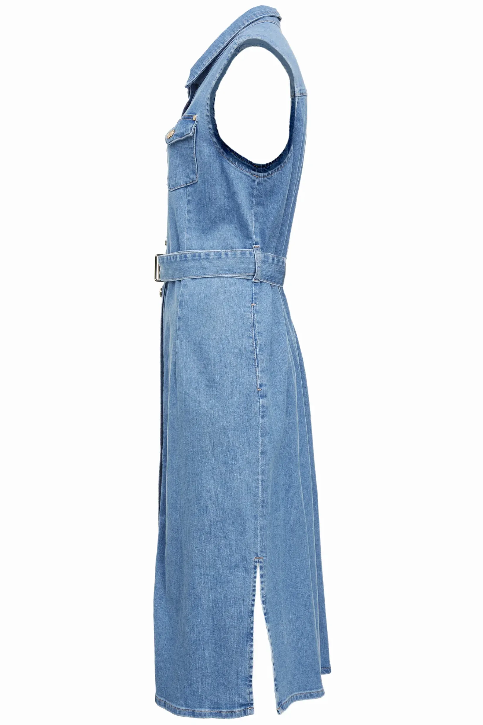 Holland Cooper Dresses-Denim Sleeveless Shirt Dress