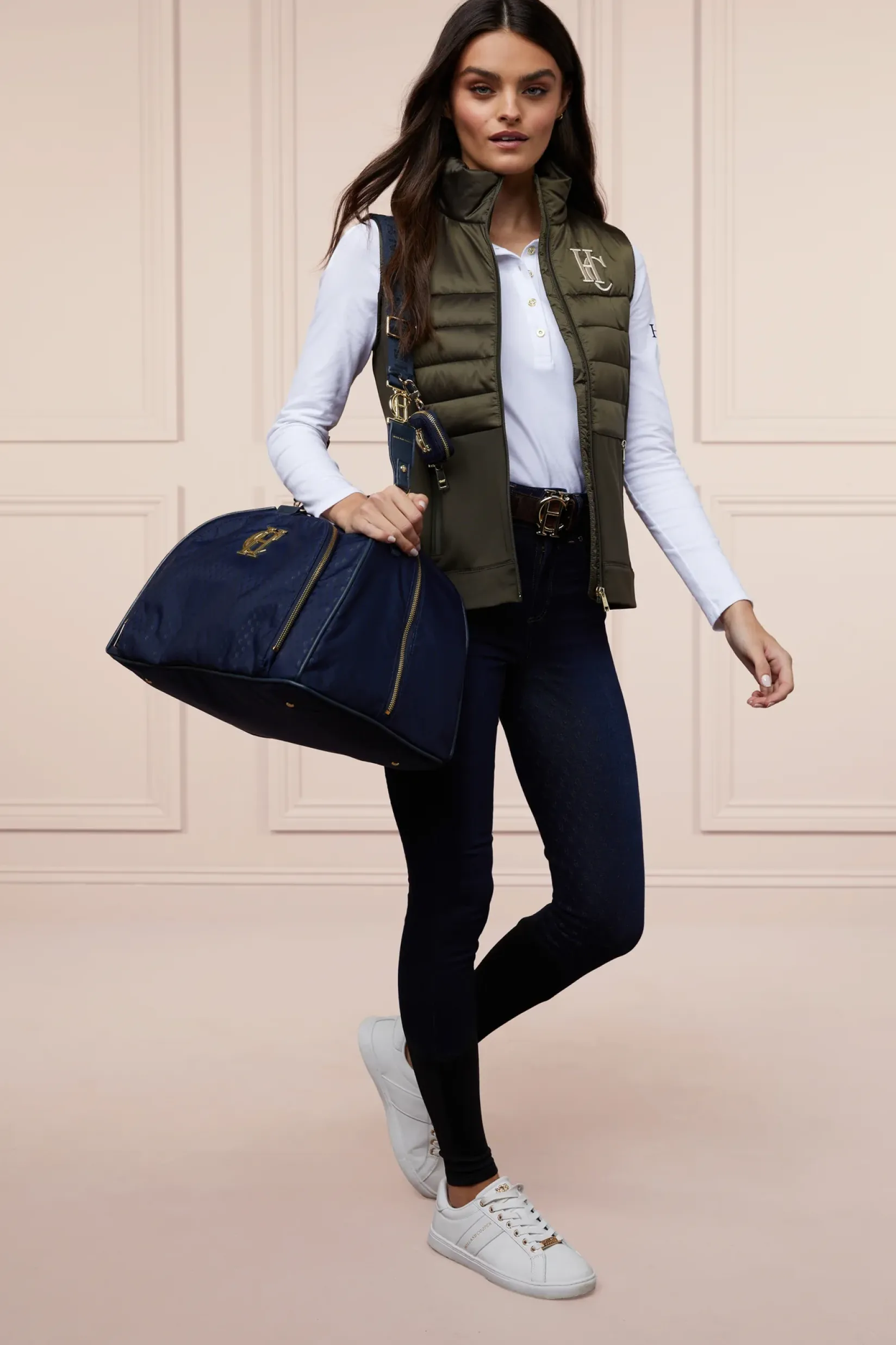 Holland Cooper Shop By Product|At The Stables-Denim Thermal Full Grip Breeches Deep Indigo