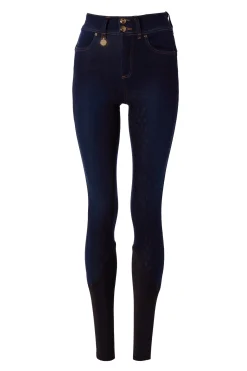 Holland Cooper Shop By Product|At The Stables-Denim Thermal Full Grip Breeches Deep Indigo
