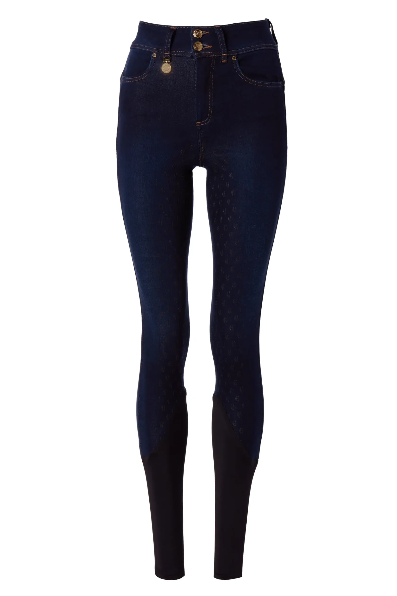 Holland Cooper Shop By Product|At The Stables-Denim Thermal Full Grip Breeches Deep Indigo