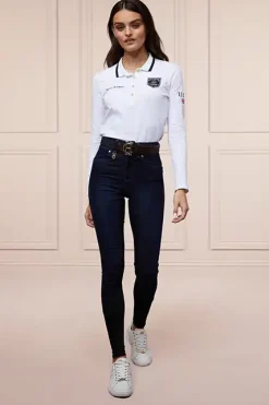 Holland Cooper Shop By Product|At The Stables-Denim Thermal Full Grip Breeches Deep Indigo