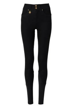 Holland Cooper Shop By Product|At The Stables-Denim Thermal Full Grip Breeches Black