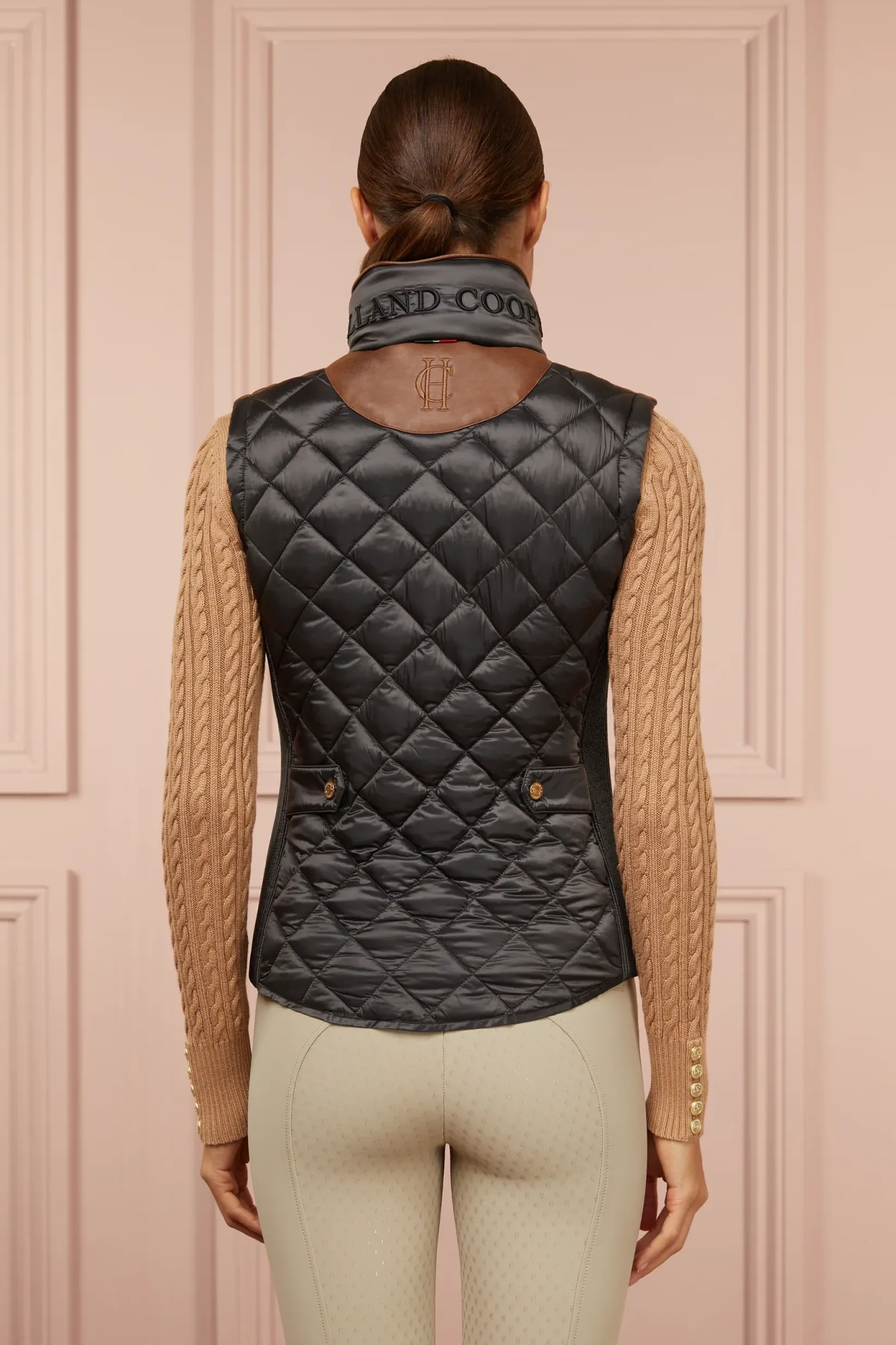 Holland Cooper Shop By Product|Gilets-Diamond Quilt Classic Gilet Khaki
