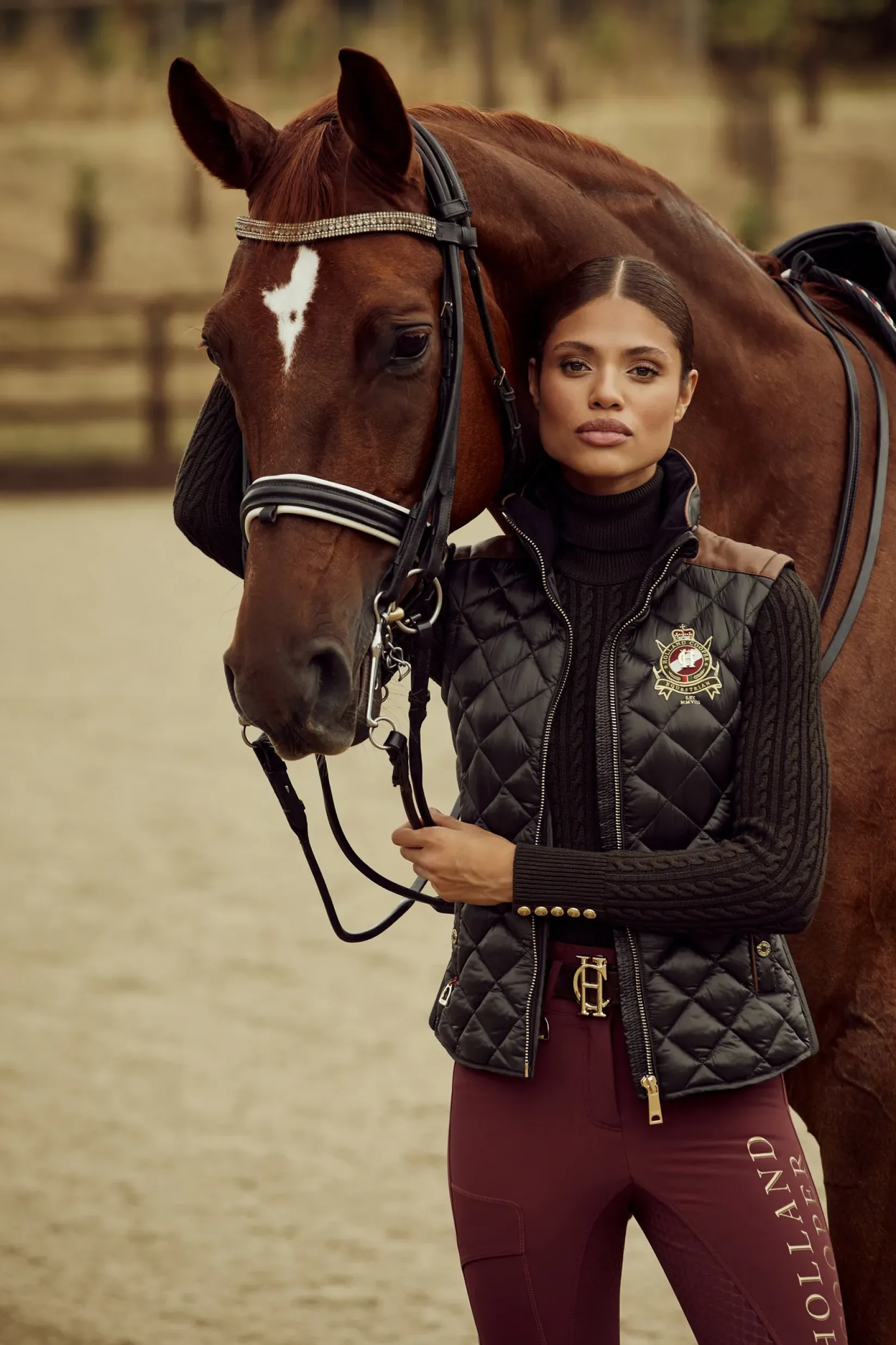 Holland Cooper Shop By Product|Gilets-Diamond Quilt Classic Gilet Khaki