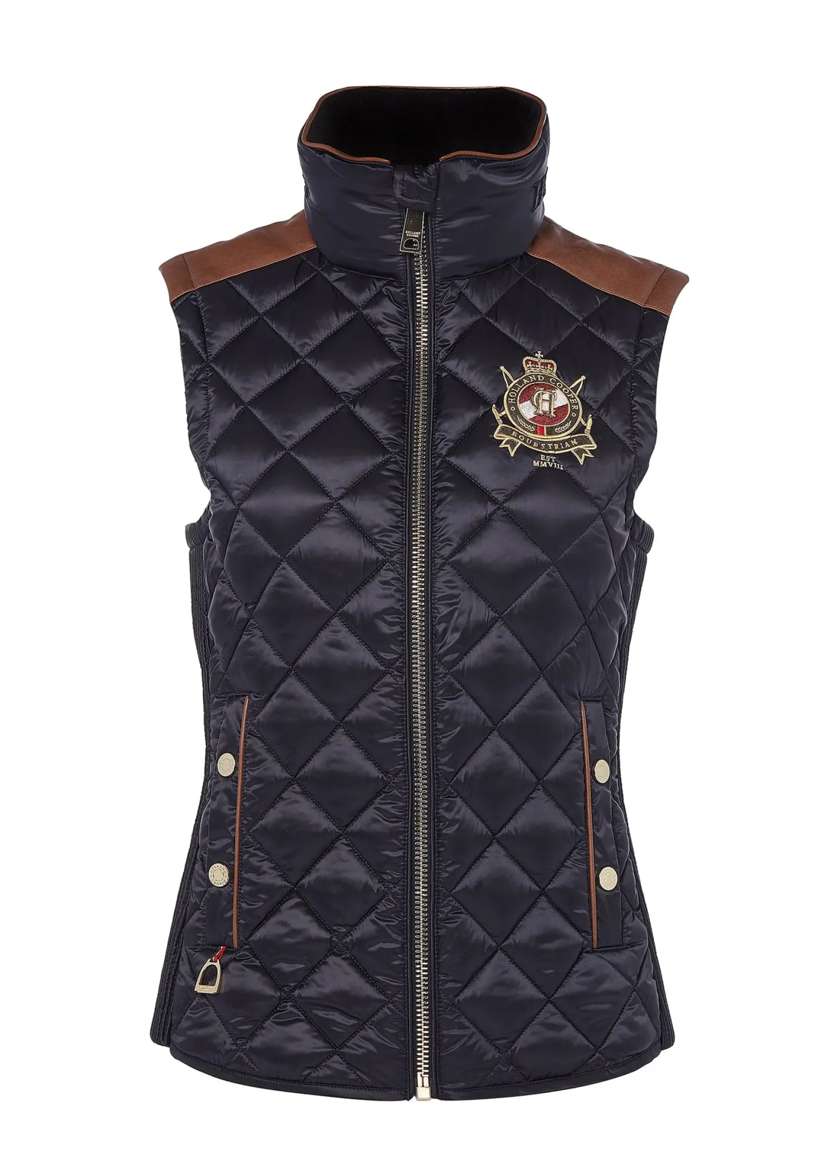 Holland Cooper Gilets|Shop By Product-Diamond Quilt Classic Gilet Ink Navy