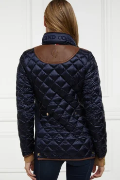 Holland Cooper Jackets-Diamond Quilt Classic Jacket Ink Navy