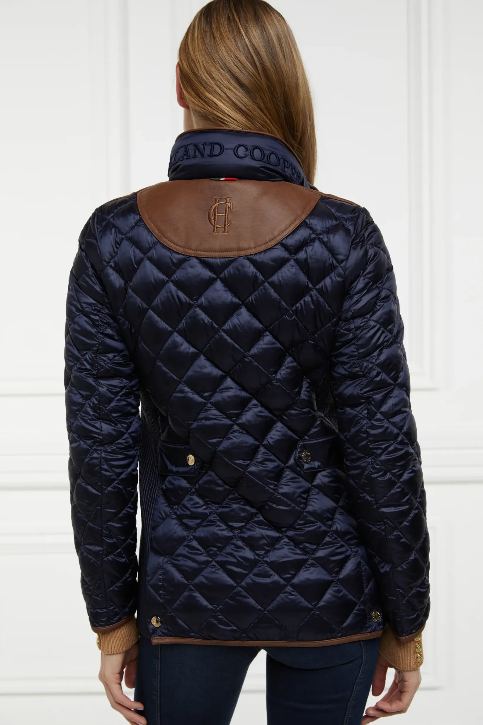 Holland Cooper Jackets-Diamond Quilt Classic Jacket Ink Navy