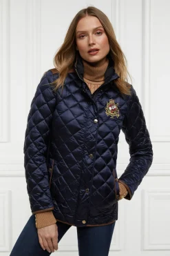 Holland Cooper Jackets-Diamond Quilt Classic Jacket Ink Navy
