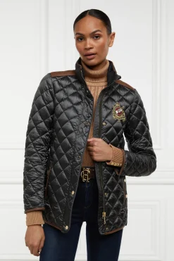 Holland Cooper Jackets-Diamond Quilt Classic Jacket Khaki