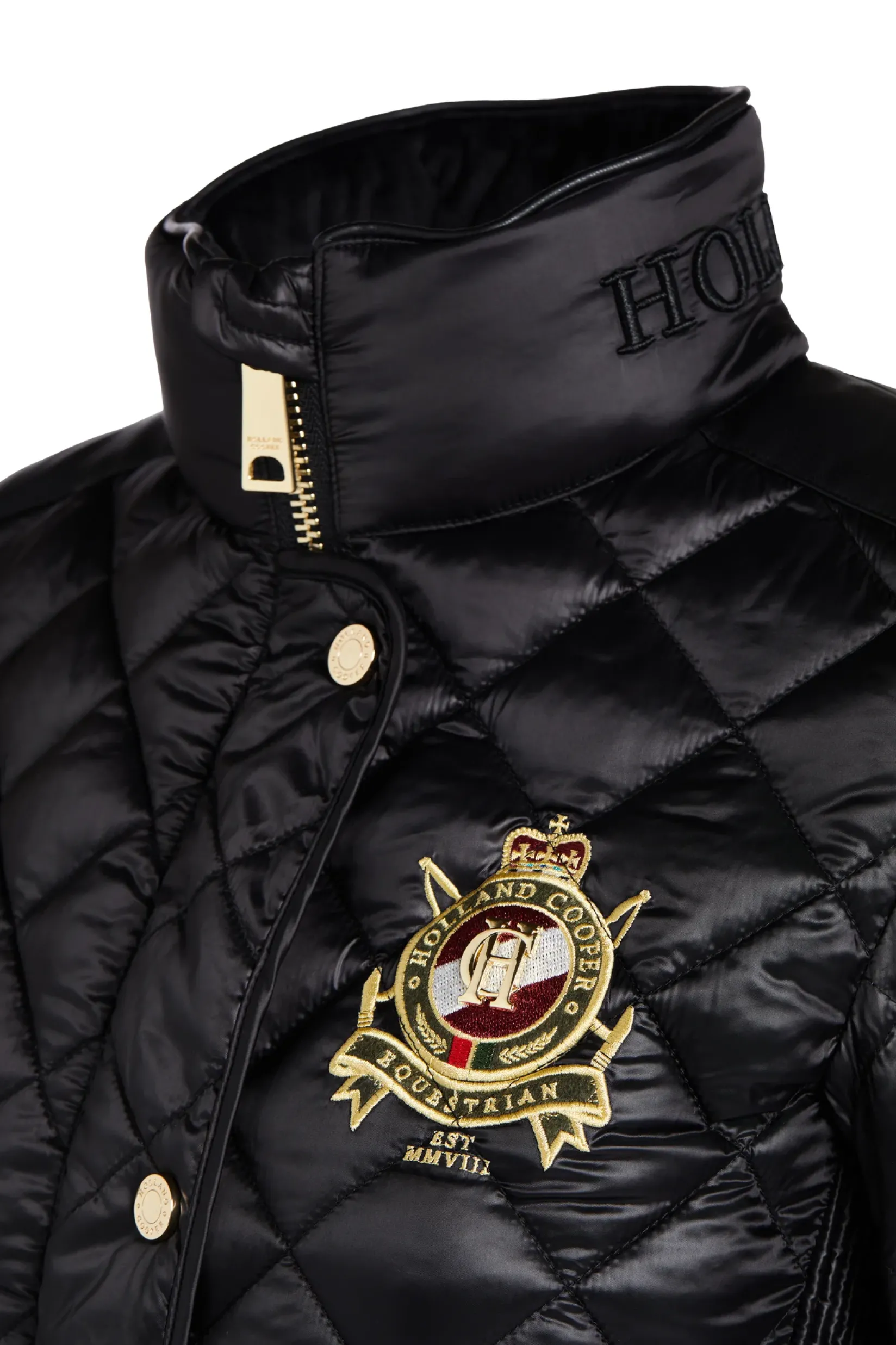 Holland Cooper Jackets-Diamond Quilt Classic Jacket Black