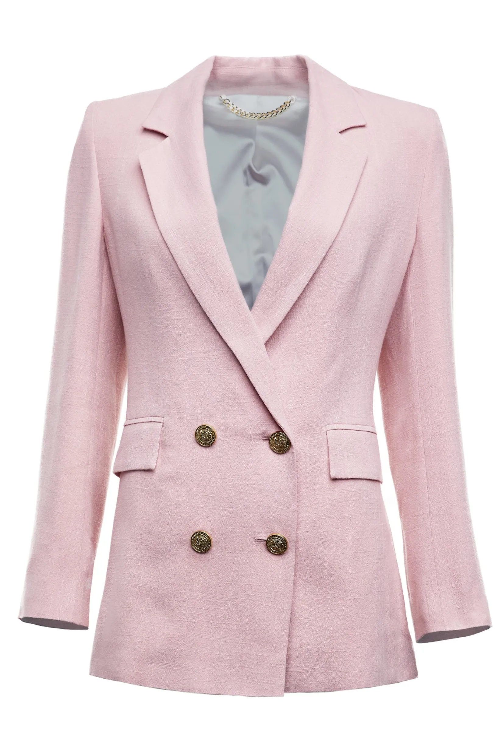 Holland Cooper Gifts For Her|Blazers-Double Breasted Blazer Pink Linen