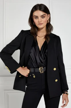 Holland Cooper Gifts For Her|Blazers-Double Breasted Blazer Black Twill