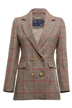 Holland Cooper Jackets|Blazers-Double Breasted Blazer Orange Windsor