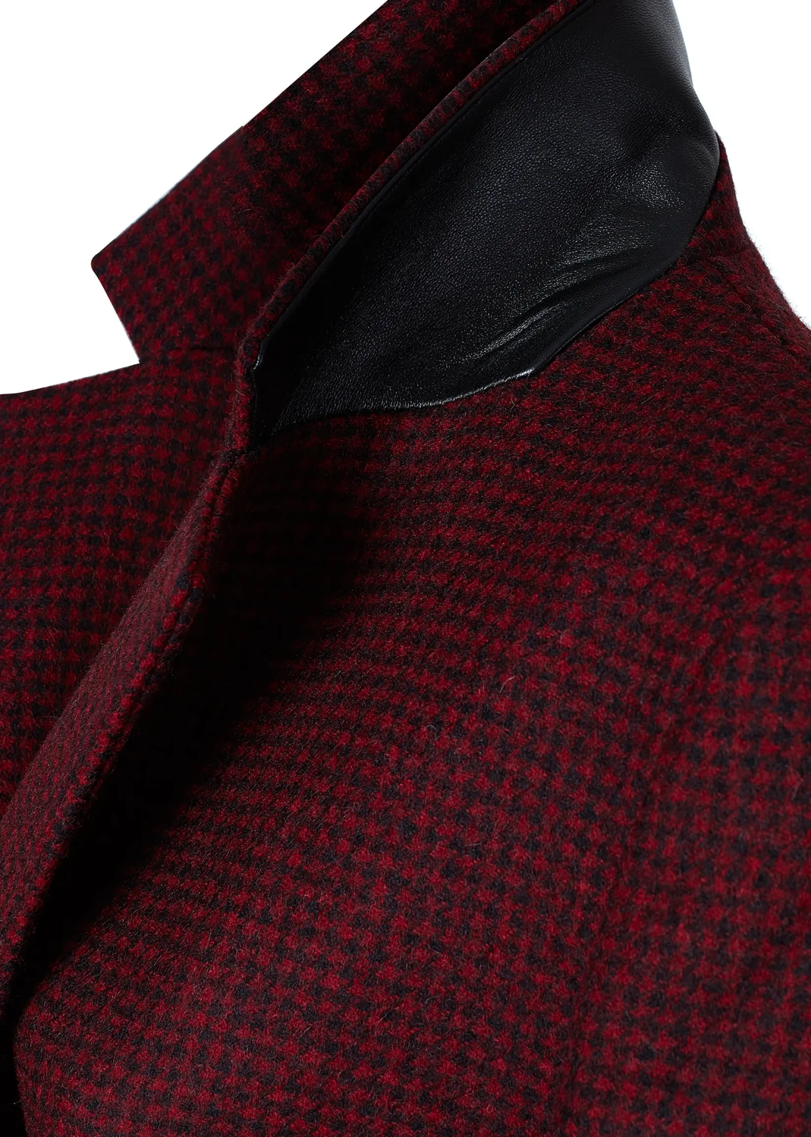 Holland Cooper Jackets|Blazers-Double Breasted Blazer Deep Red Houndstooth