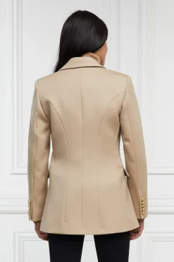 Holland Cooper Blazers|Jackets-Double Breasted Blazer Camel Twill