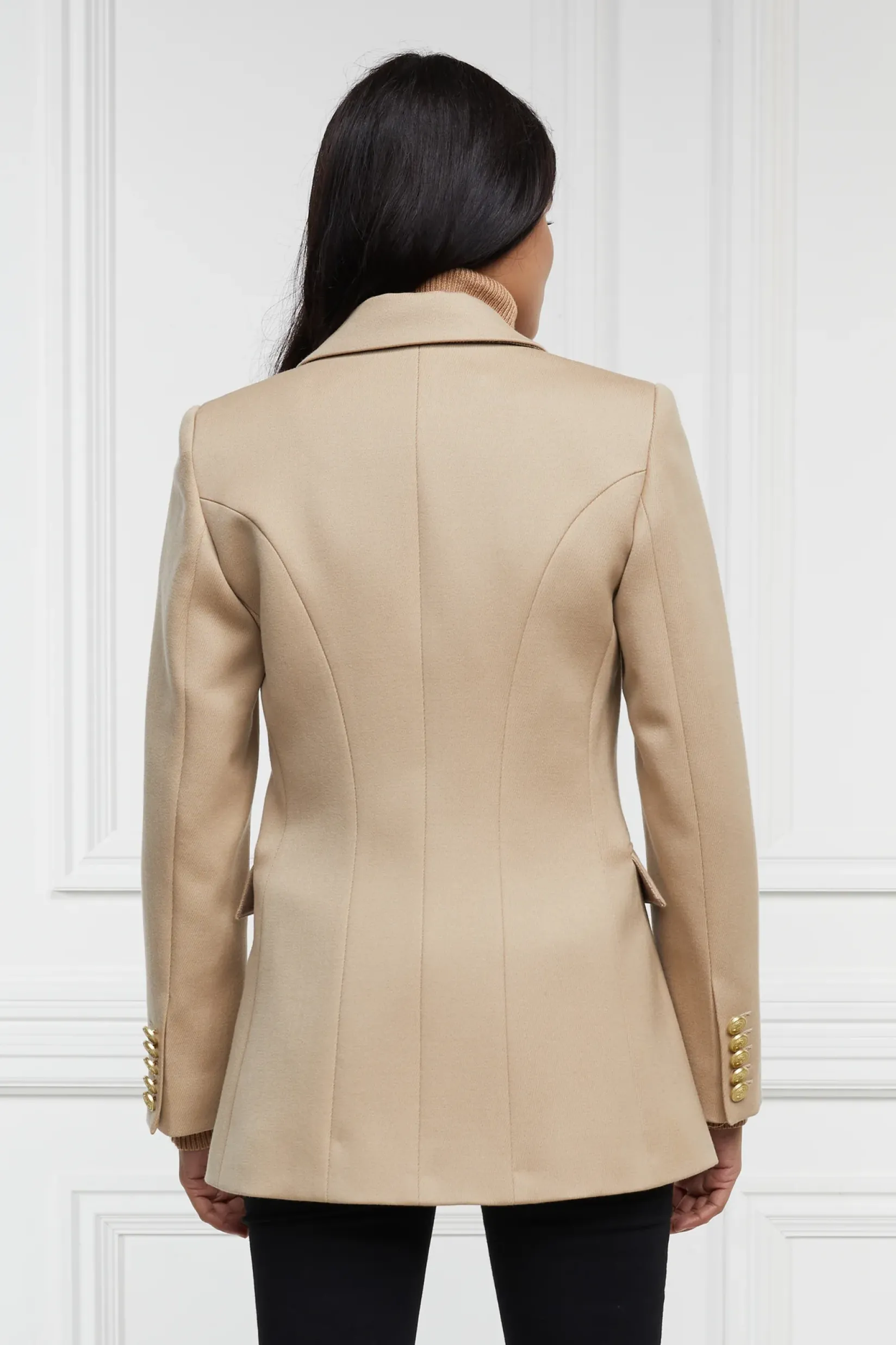 Holland Cooper Blazers|Jackets-Double Breasted Blazer Camel Twill