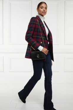 Holland Cooper Blazers|Jackets-Double Breasted Blazer Logan Tartan