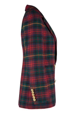 Holland Cooper Blazers|Jackets-Double Breasted Blazer Logan Tartan