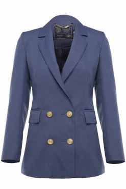 Holland Cooper Blazers-Double Breasted Blazer Denim