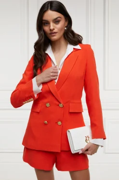 Holland Cooper Blazers|Jackets-Double Breasted Blazer Neroli Linen