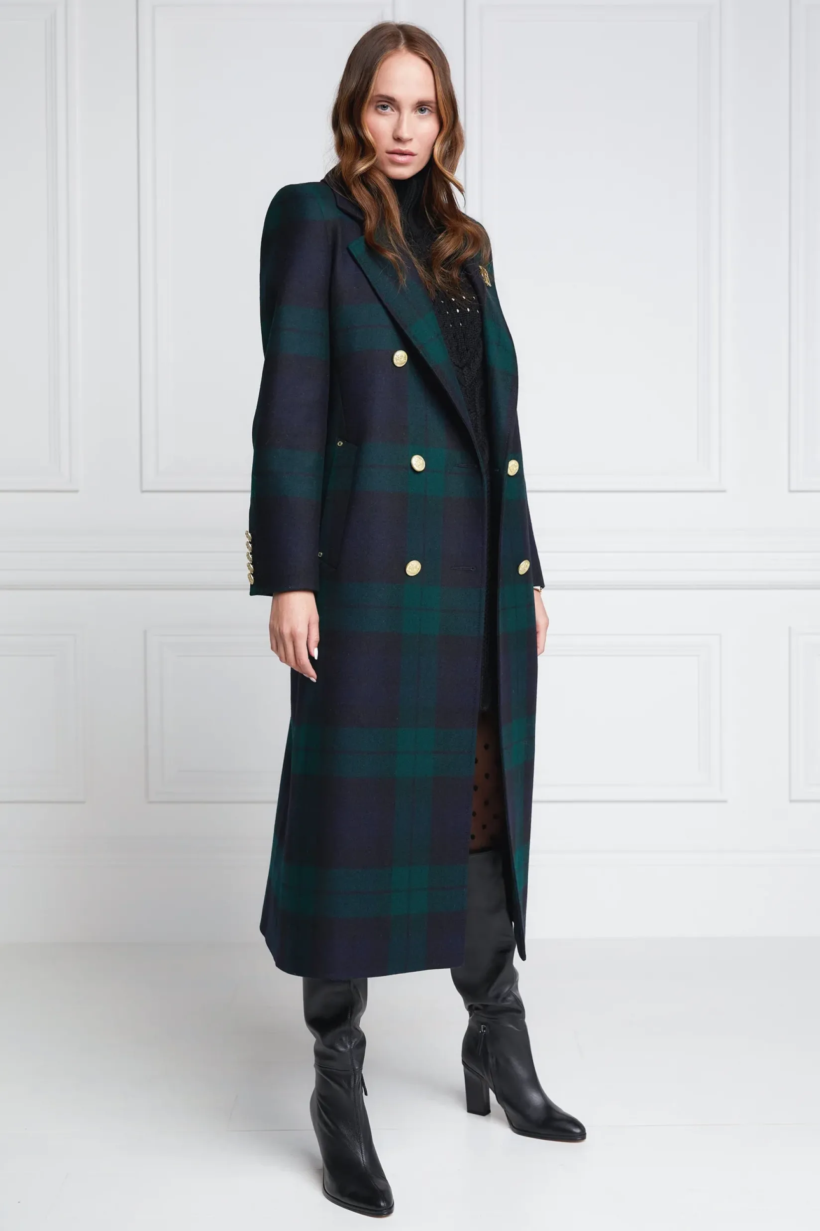 Holland Cooper Coats|In Stock Tailoring-Double Breasted Coat Blackwatch
