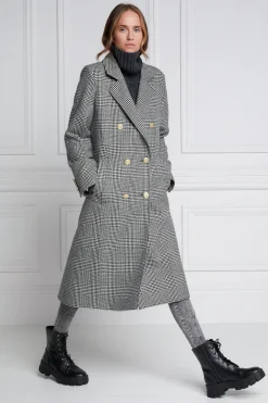Holland Cooper Coats-Double Breasted Coat Prince of Wales Mono