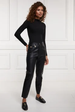 Holland Cooper Trousers-Dunwick Faux Leather Pant Black