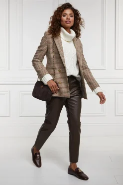 Holland Cooper Trousers-Dunwick Faux Leather Pant Tobacco