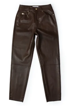 Holland Cooper Trousers-Dunwick Faux Leather Pant Tobacco