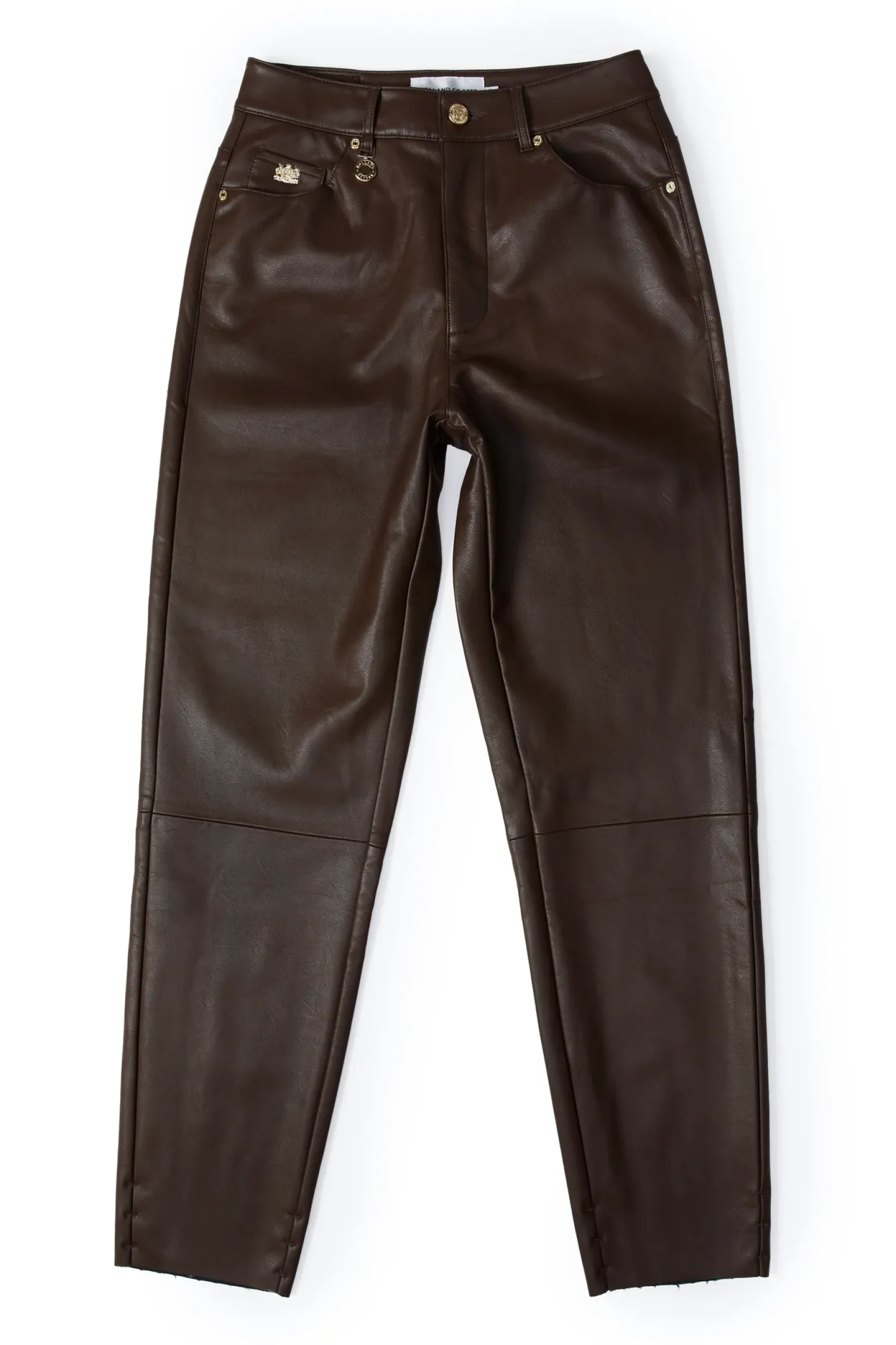 Holland Cooper Trousers-Dunwick Faux Leather Pant Tobacco
