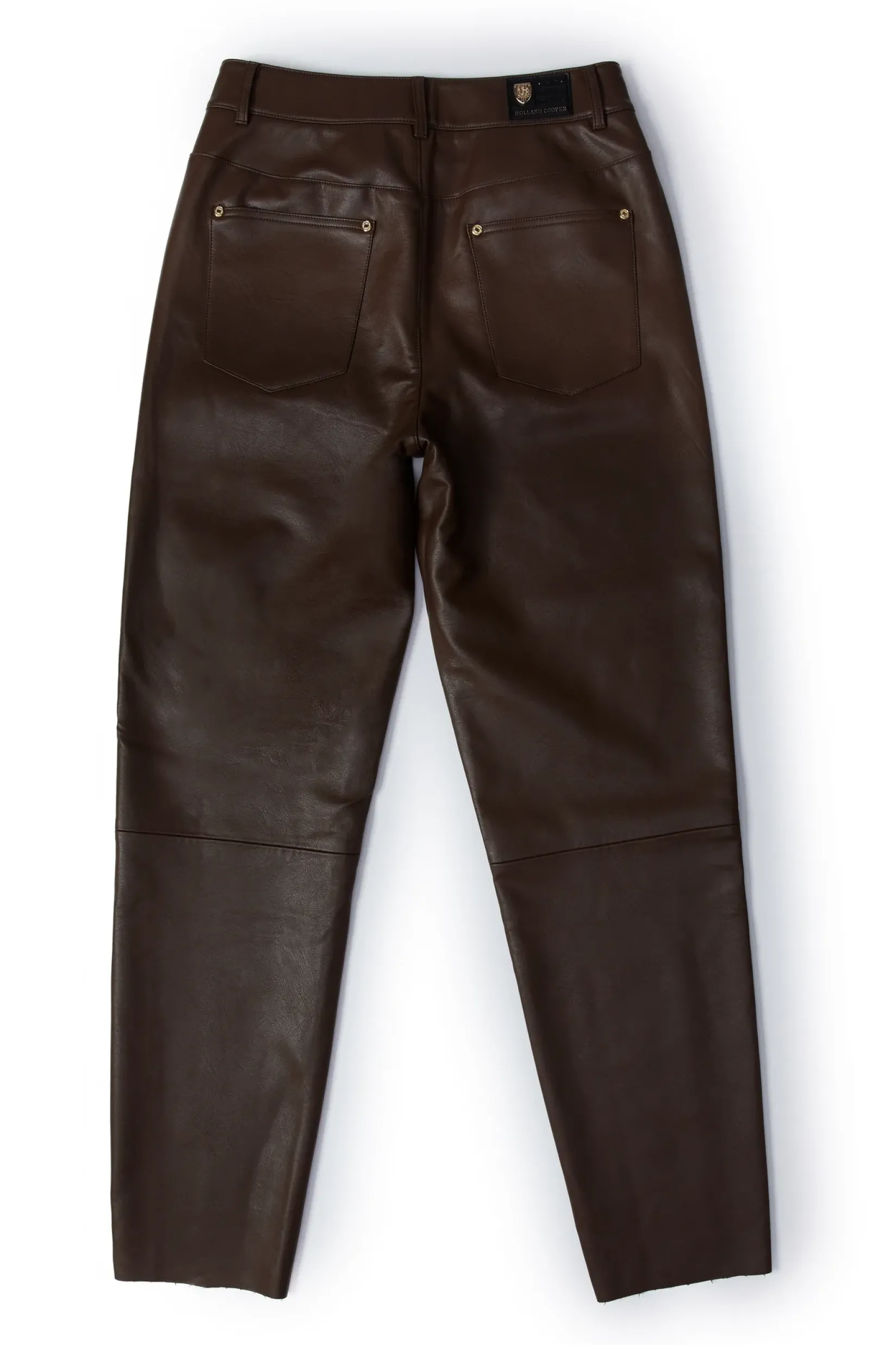 Holland Cooper Trousers-Dunwick Faux Leather Pant Tobacco