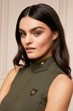 Holland Cooper Shop By Product|Base Layers-Elite Sleeveless Base Layer Olive