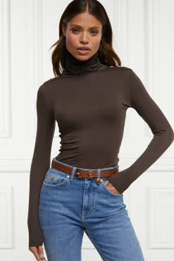Holland Cooper Gifts For Her|Tops-Essential Roll Neck Coffee