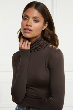 Holland Cooper Gifts For Her|Tops-Essential Roll Neck Coffee