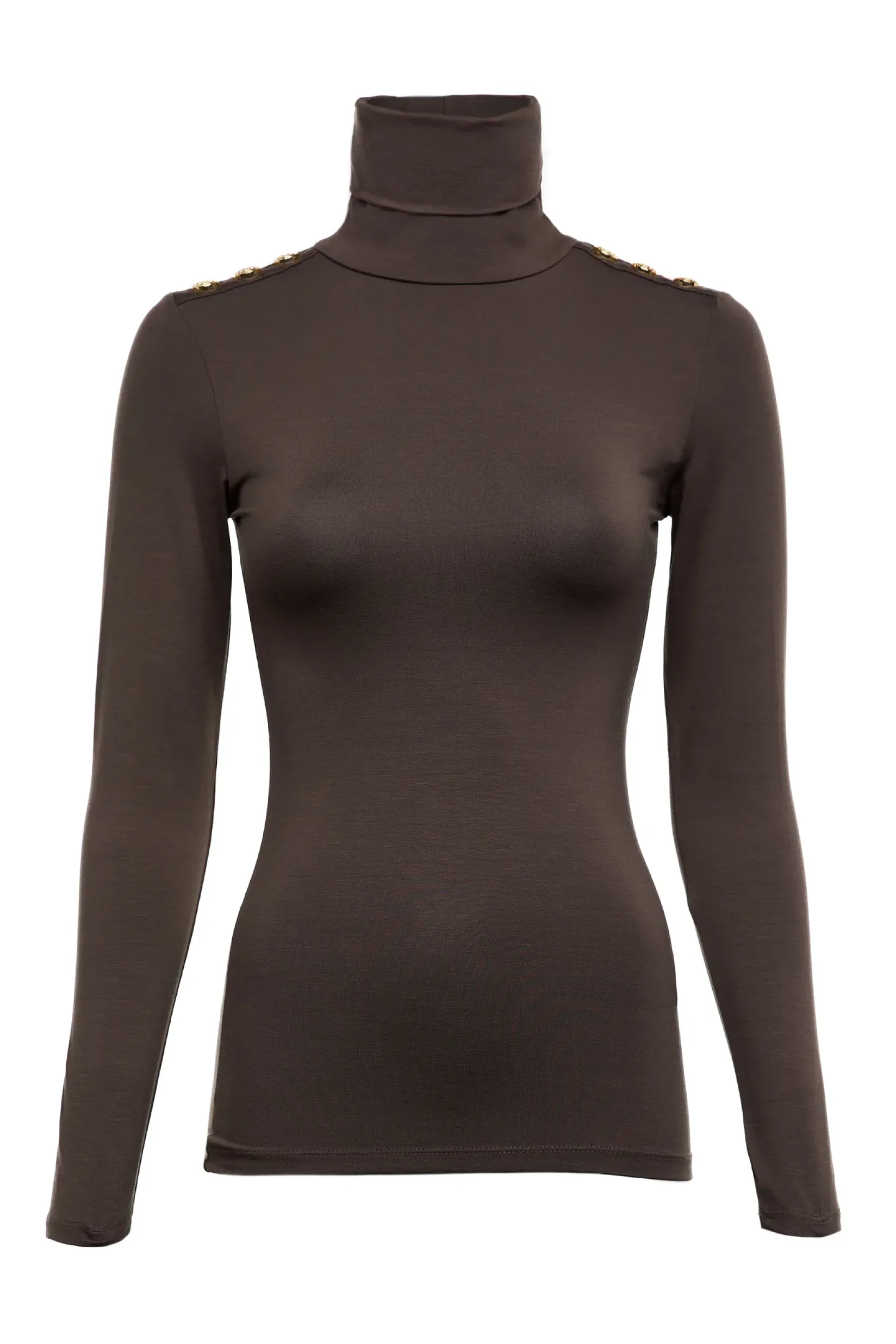 Holland Cooper Gifts For Her|Tops-Essential Roll Neck Coffee