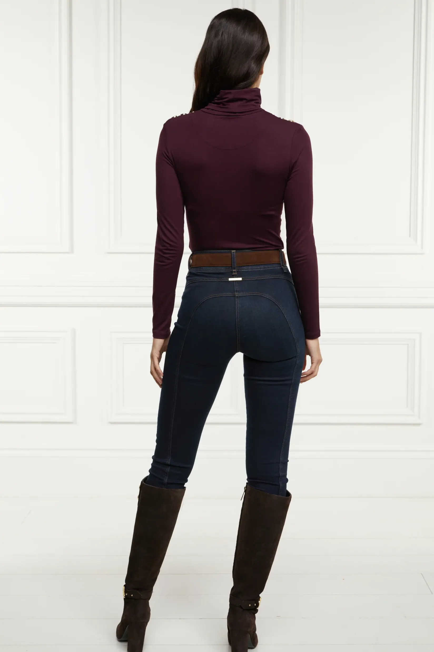 Holland Cooper Gifts For Her|Tops-Essential Roll Neck Burgundy