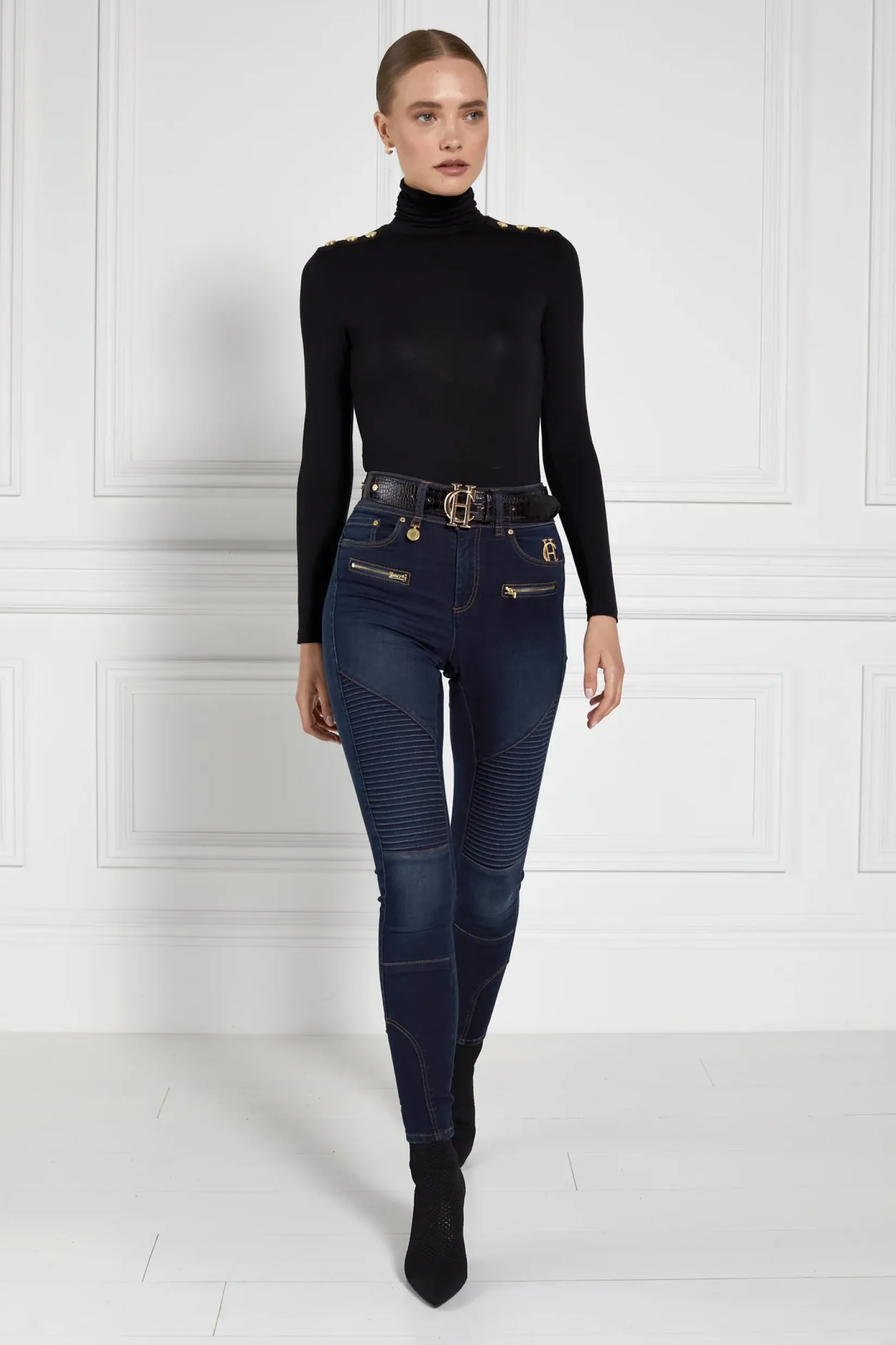 Holland Cooper Tops|Wardrobe Staples-Essential Roll Neck Black