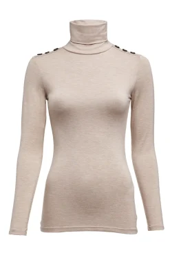 Holland Cooper Tops-Essential Roll Neck Oatmeal