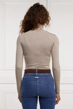 Holland Cooper Tops-Essential Roll Neck Oatmeal