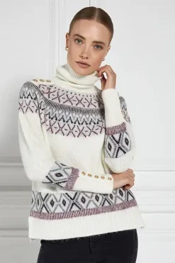 Holland Cooper Knitwear|Après Ski-Fairisle Knit Cream