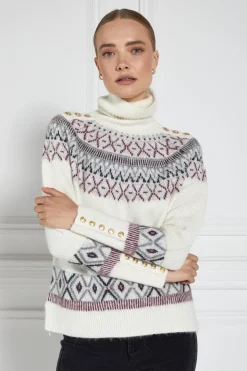 Holland Cooper Knitwear|Après Ski-Fairisle Knit Cream