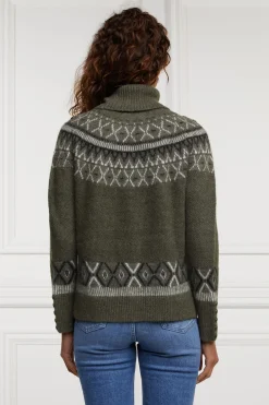 Holland Cooper Knitwear-Fairisle Knit Khaki