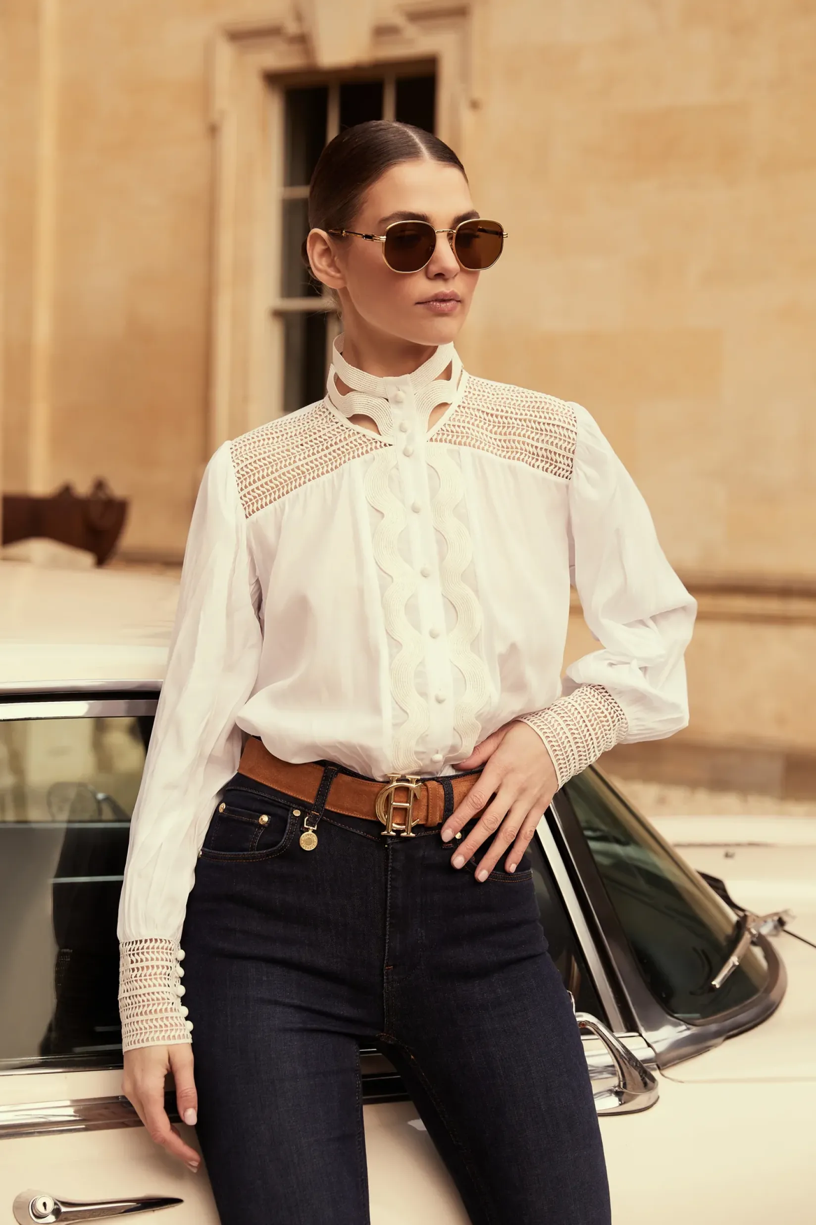 Holland Cooper Shirts & Blouses|Country Collection-Featherton Lace Shirt