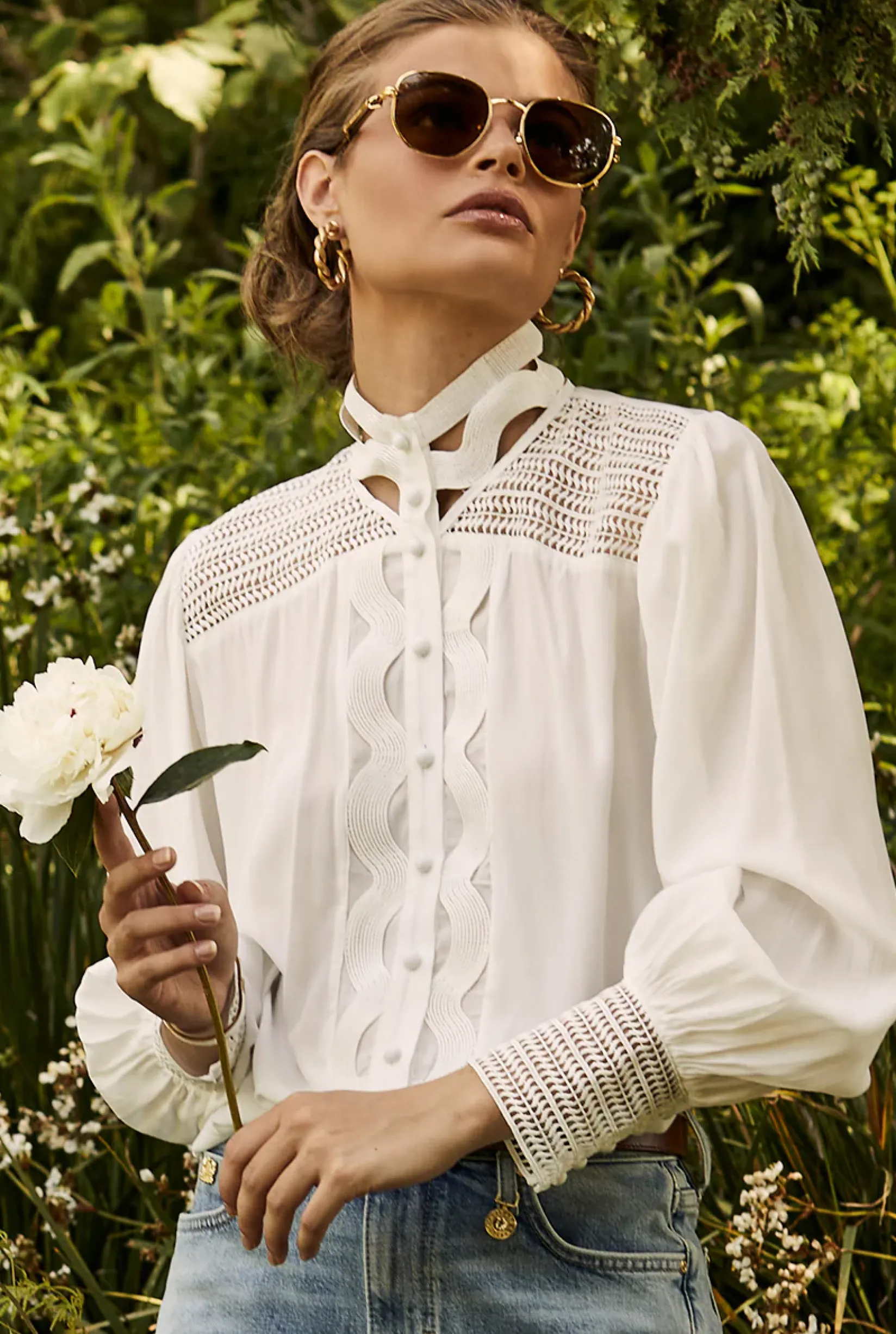Holland Cooper Shirts & Blouses|Country Collection-Featherton Lace Shirt