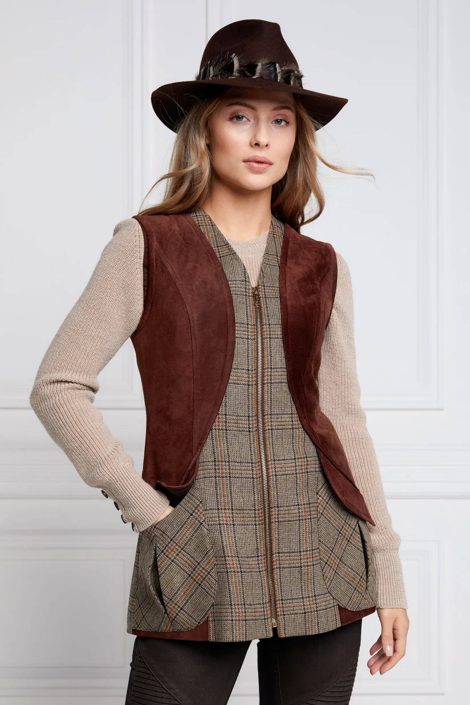 Holland Cooper Gilets|Country Collection-Field Vest Bourbon Tweed