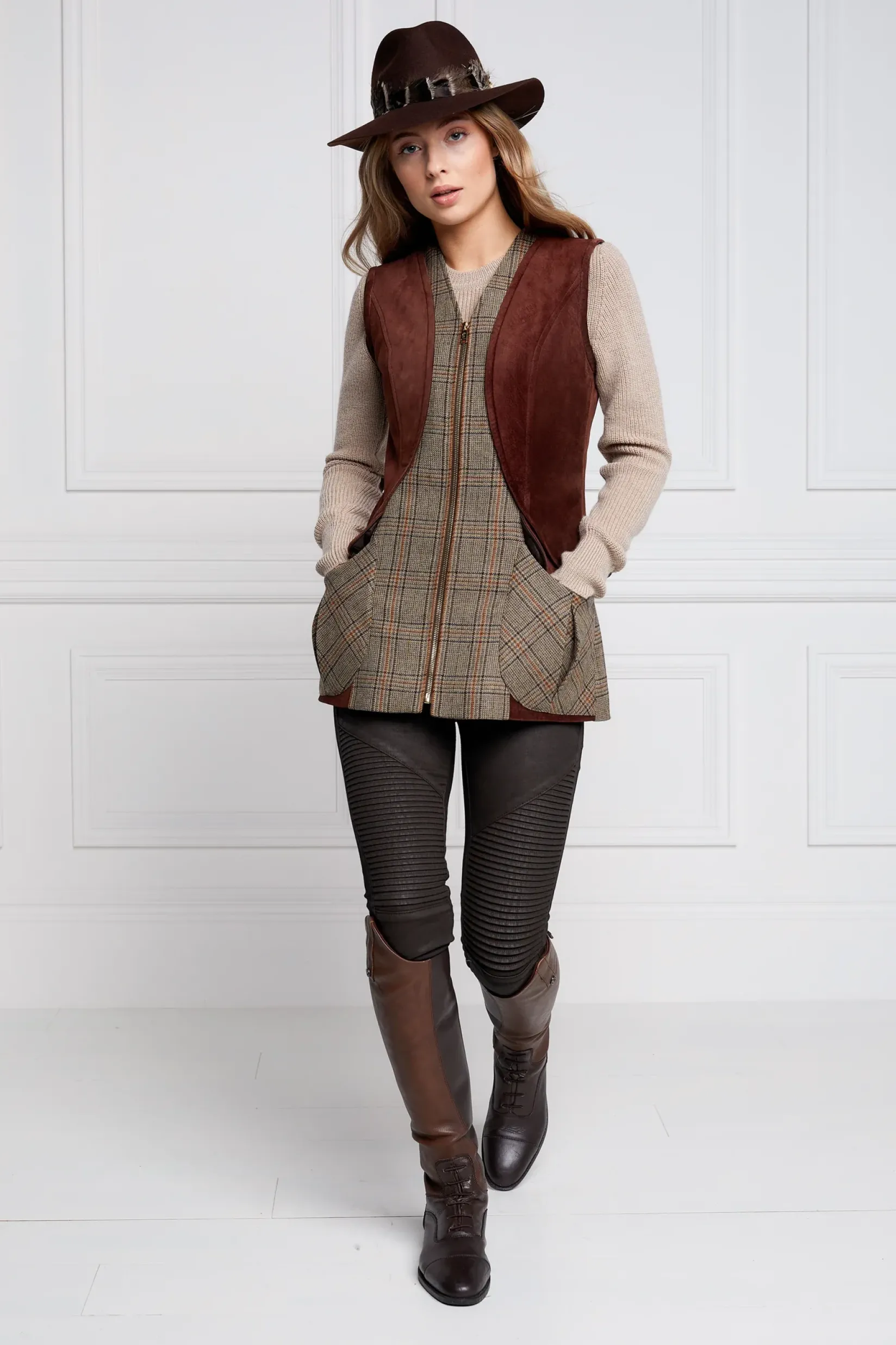 Holland Cooper Gilets|Country Collection-Field Vest Bourbon Tweed
